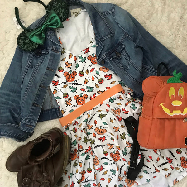 Mickey Pumpkin Halloween Skirt Disney Halloween Boo to You Skirt