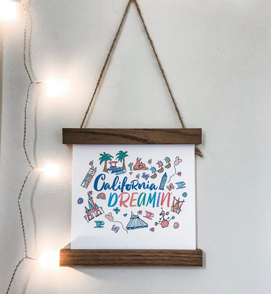 Disneyland California Dreamin Disney Art Print 8x8