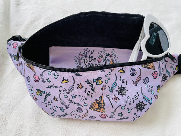 Little Mermaid Fanny Pack Disney Bag Mermaid Castle Flounder Seashell Belt Bag
