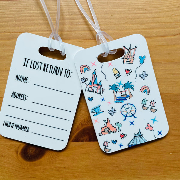 Disneyland Doodles Luggage Tag