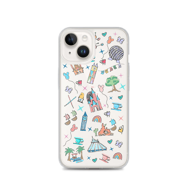Walt Disney World iPhone Disney Parks Icons Florida Disney iPhone Case