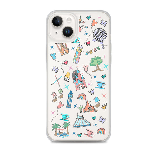 Walt Disney World iPhone Disney Parks Icons Florida Disney iPhone Case