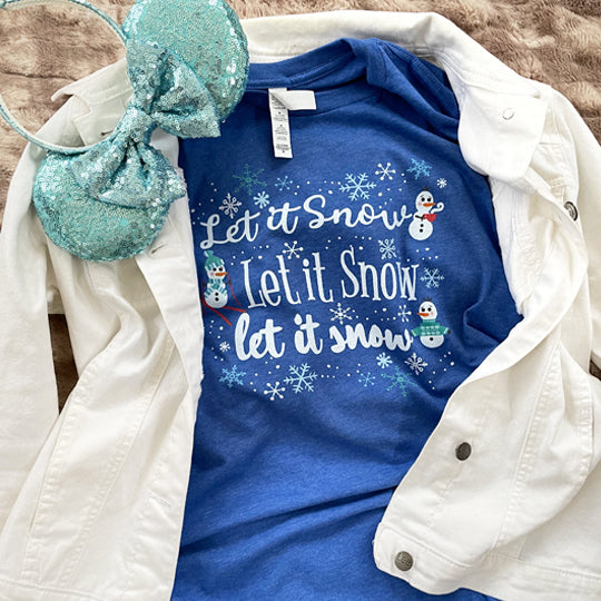 Frozen Let it Snow T-Shirt Olaf Winter Snow Activities Adult Frozen T-Shirt