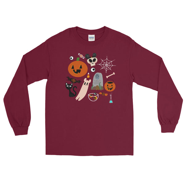 Disney Creepy Cute Halloween Fall Men’s Long Sleeve Shirt