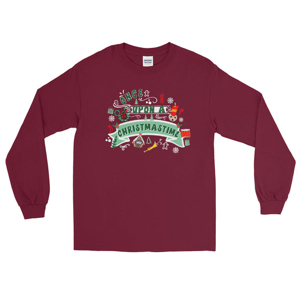 Disney Christmas Long Sleeve T-shirt Once Upon a Christmastime Holiday  Long Sleeve Shirt