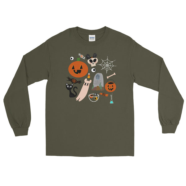 Disney Creepy Cute Halloween Fall Men’s Long Sleeve Shirt