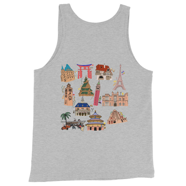 Epcot Around the World Unisex Tank Top Disney Food and Wine Festival Eat Around the World Showcase Unisex Tank Top