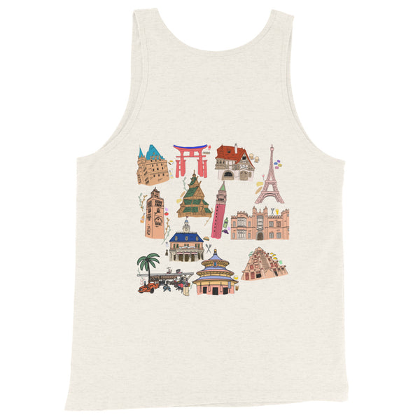 Epcot Around the World Unisex Tank Top Disney Food and Wine Festival Eat Around the World Showcase Unisex Tank Top