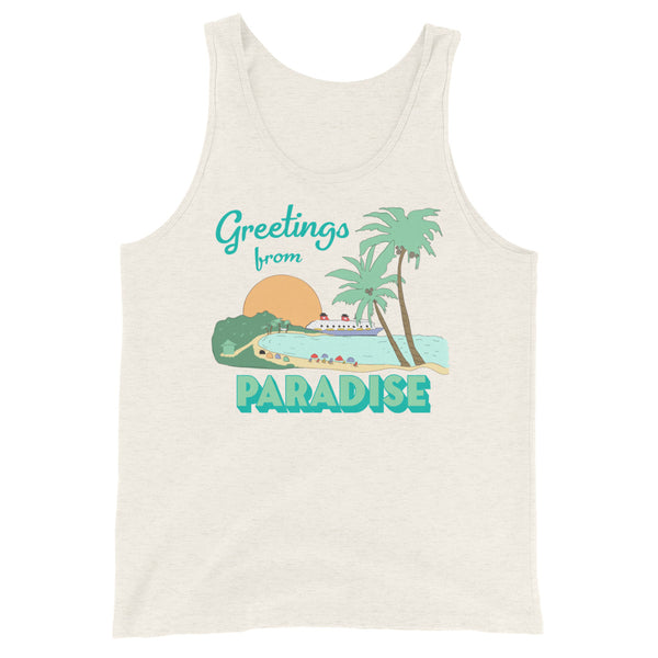 Disney Cruise Castaway Cay Greetings from Paradise Unisex Tank Top