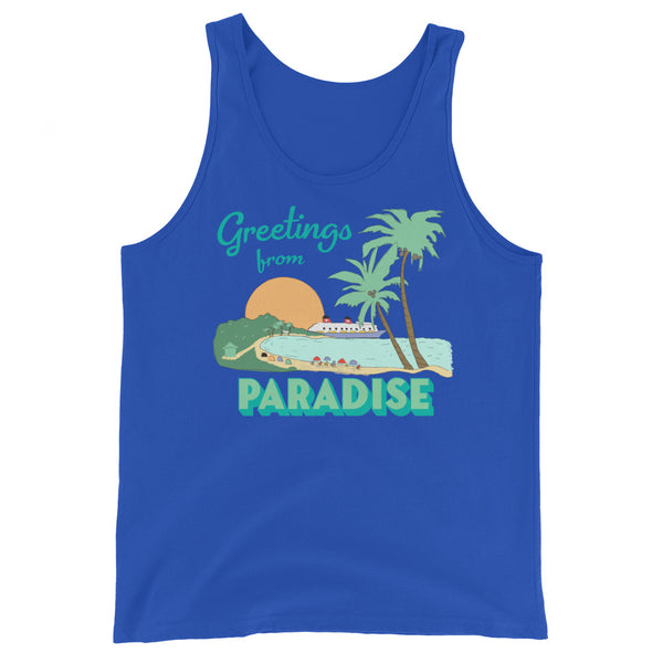 Disney Cruise Castaway Cay Greetings from Paradise Unisex Tank Top