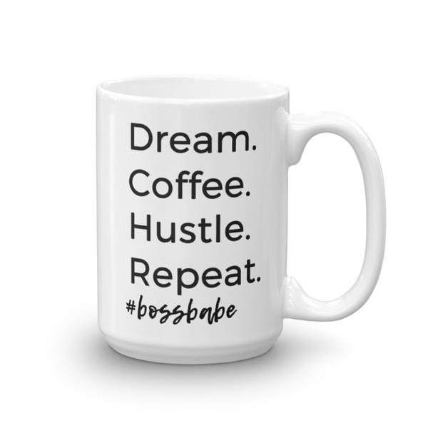 Girl Boss, Dream, Coffee, Hustle, Repeat Mug