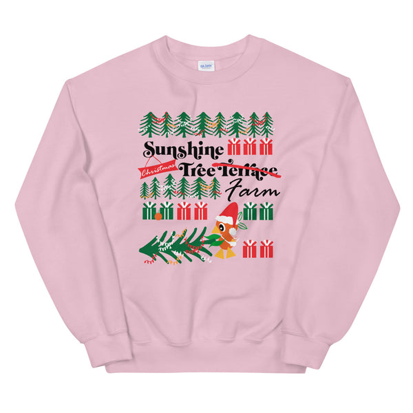 Orange Bird Christmas Sweatshirt Sunshine Tree Terrace Unisex Crew Sweatshirt