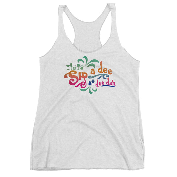 Sip a Dee Doo Dah Tank Top, Food and Wine Festival Inspired by Splash Mountain Women's Racerback Tank