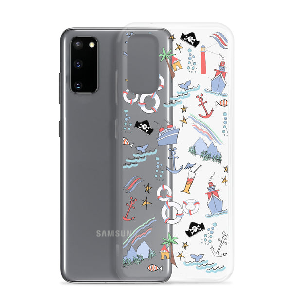 Disney Cruise Line Samsung Phone Case Sail Away with Me Disney Cruise Sketch Samsung Phone Case