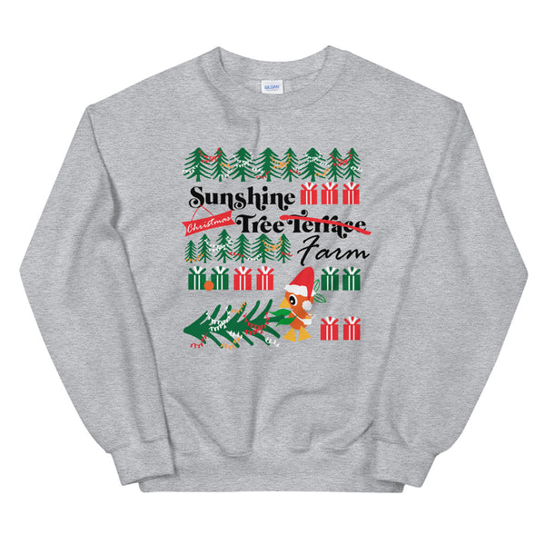 Orange Bird Christmas Sweatshirt Sunshine Tree Terrace Unisex Crew Sweatshirt