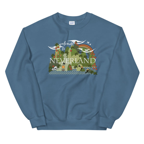 Neverland Vintage Sweatshirt Disney Mermaids Disney Peter Pan Disney Unisex Crew Vintage Sweatshirt