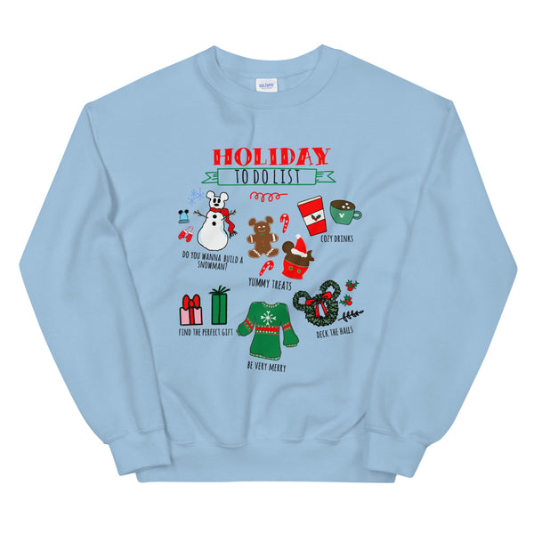 Disney Christmas Sweatshirt Disney Holiday Christmas Party To Do List Sweatshirt