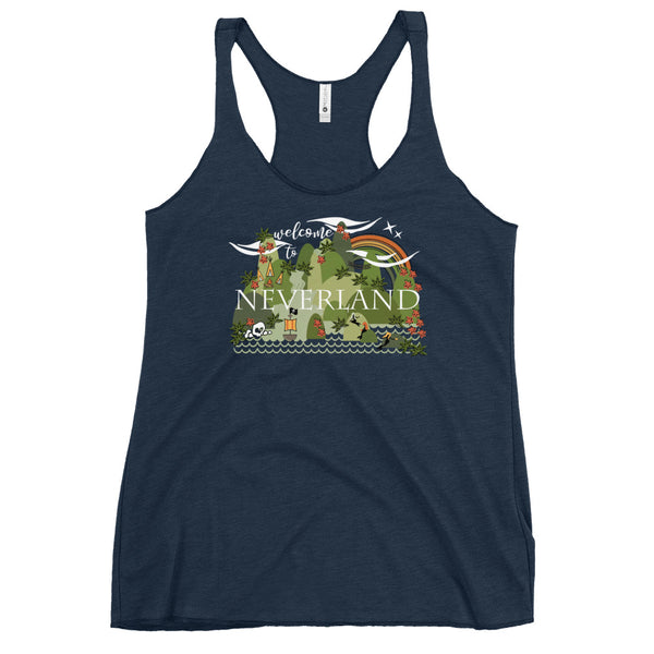Neverland Vintage Tank Top Disney Mermaids Disney Peter Pan Disney Ladies Racerback Tank Top
