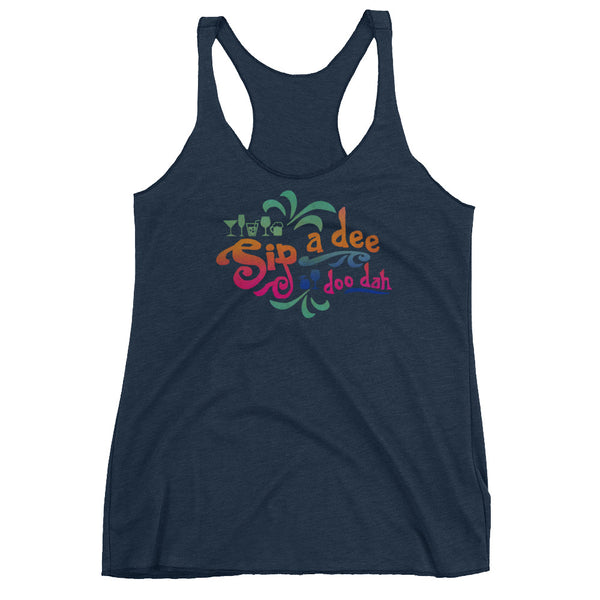 Sip a Dee Doo Dah Tank Top, Food and Wine Festival Inspired by Splash Mountain Women's Racerback Tank