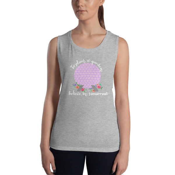 Epcot Flower and Garden Spaceship Earth Walt Disney World Ladies’ Muscle Tank
