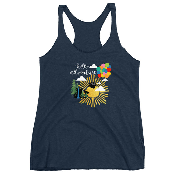Up Adventure Tank Top Hello Adventure Women's Racerback Tank
