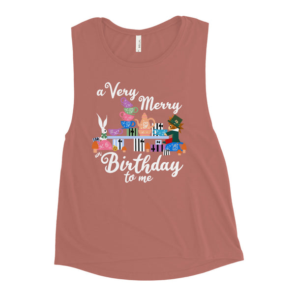 Disney Birthday Tank Top Alice in Wonderland A Very Merry un Birthday To Me Ladies’ Muscle Tank