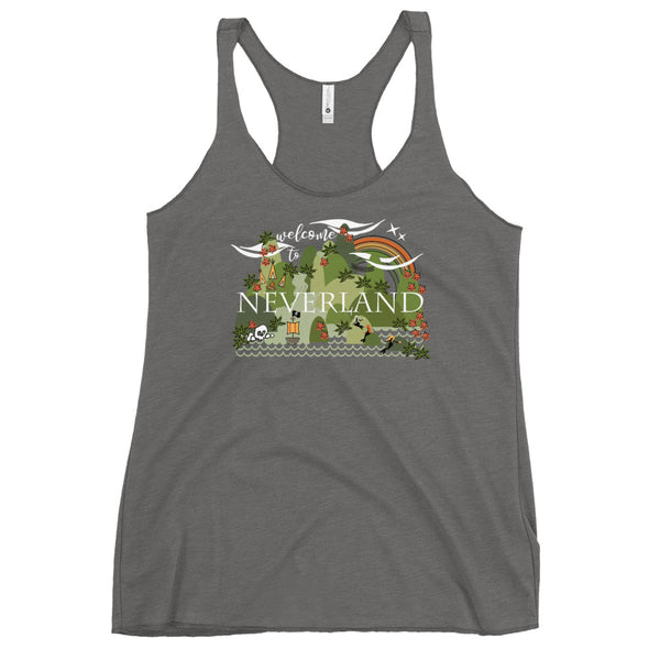 Neverland Vintage Tank Top Disney Mermaids Disney Peter Pan Disney Ladies Racerback Tank Top