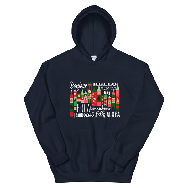 Small World Holiday Hoodie Sweatshirt Disney Small World Many Languages Christmas Hoodie