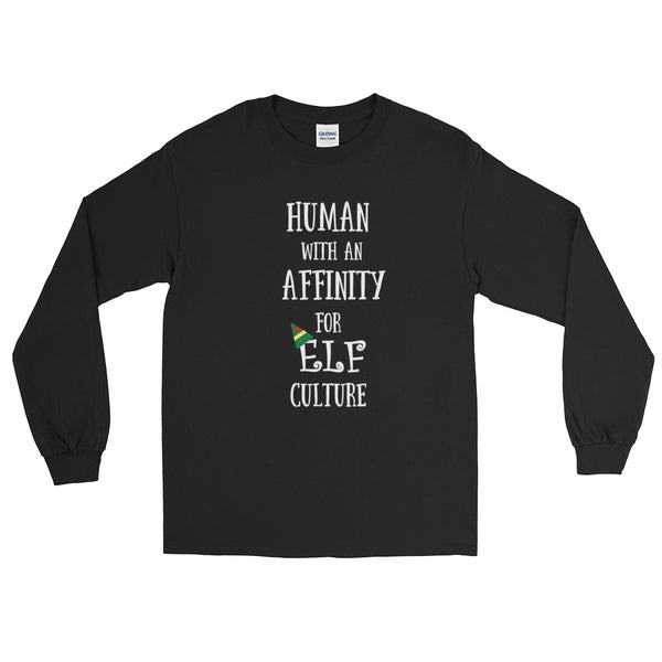 Elf Christmas Long Sleeve Shirt Human with an Affinity for Elf Culture Long Sleeve Shirt
