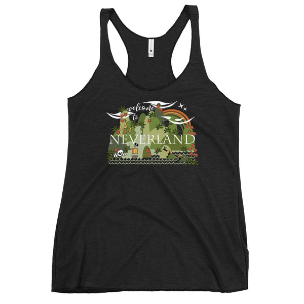 Neverland Vintage Tank Top Disney Mermaids Disney Peter Pan Disney Ladies Racerback Tank Top