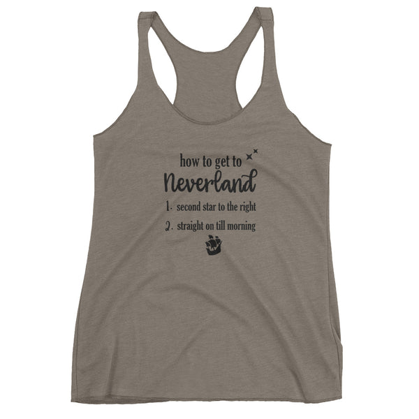 How to Get to Neverland, Disney Peter Pan Women's Racerback Tank Top