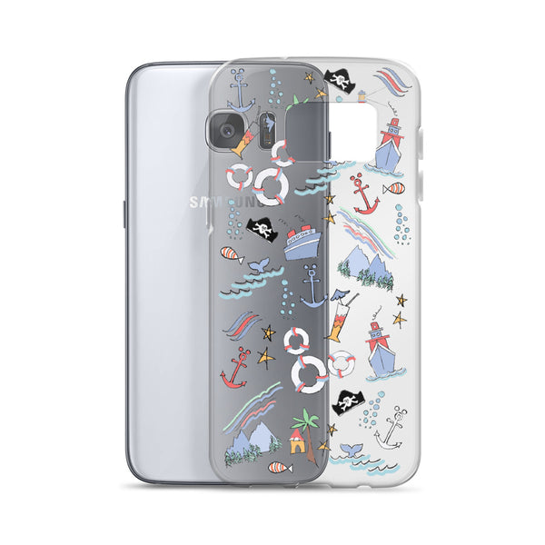 Disney Cruise Line Samsung Phone Case Sail Away with Me Disney Cruise Sketch Samsung Phone Case