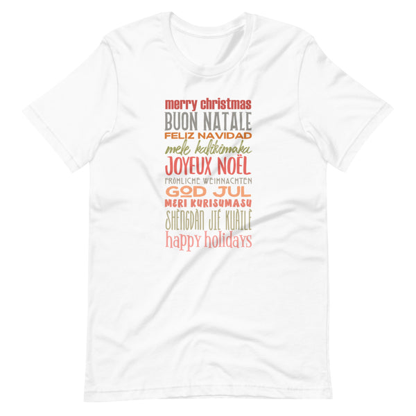 Christmas Greetings T-Shirt World Showcase Disney Shirt Many Languages EPCOT Word T-Shirt