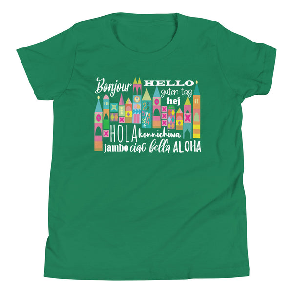 Small World Hello Kids T-Shirt Disney Small World Many Languages Kids T-Shirt