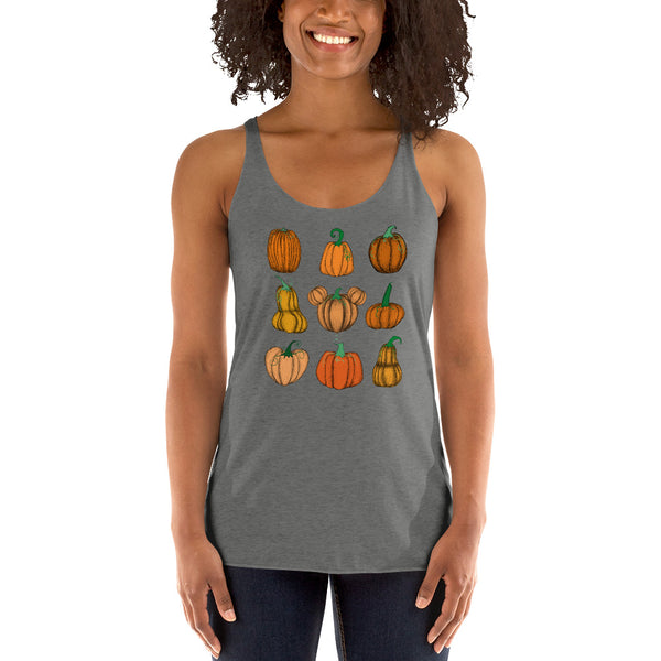 Mickey Pumpkin Patch Tank Top Fall Women's Racerback Tank