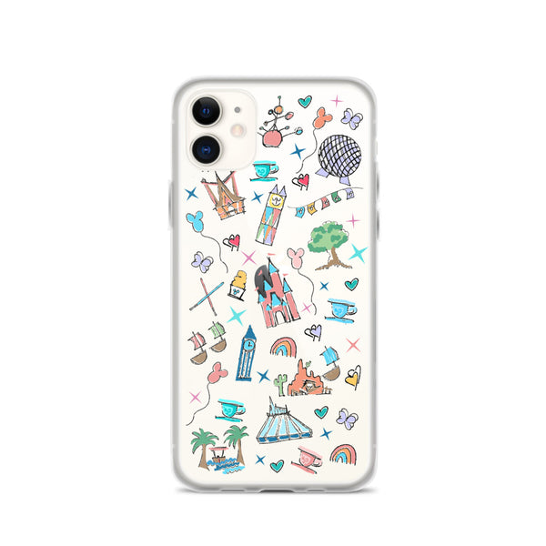 Walt Disney World iPhone Disney Parks Icons Florida Disney iPhone Case