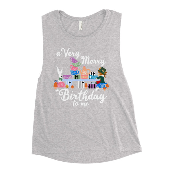 Disney Birthday Tank Top Alice in Wonderland A Very Merry un Birthday To Me Ladies’ Muscle Tank
