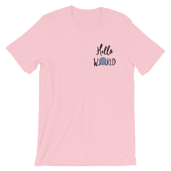 Epcot World Showcase Hello World Spaceship Earth Front and Back design Short-Sleeve Unisex T-Shirt