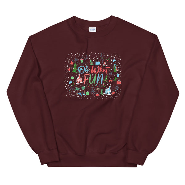 Disney Christmas Sweatshirt Oh What Fun at Disney for the Holidays Disney Unisex Sweatshirt