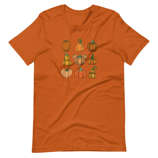 Mickey Pumpkin Patch T-Shirt Fall Short-Sleeve Unisex T-Shirt