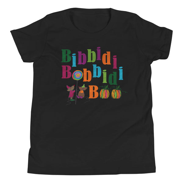Disney Halloween Cinderella Kids T-Shirt Bibbidi Bobbidi Boo Jaq and Gus