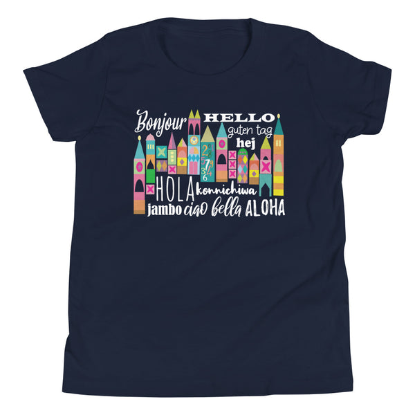 Small World Hello Kids T-Shirt Disney Small World Many Languages Kids T-Shirt
