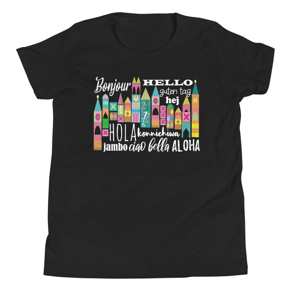 Small World Hello Kids T-Shirt Disney Small World Many Languages Kids T-Shirt