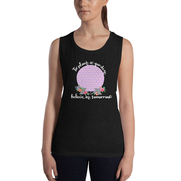Epcot Flower and Garden Spaceship Earth Walt Disney World Ladies’ Muscle Tank