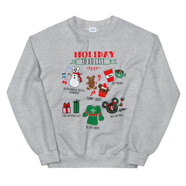 Disney Christmas Sweatshirt Disney Holiday Christmas Party To Do List Sweatshirt
