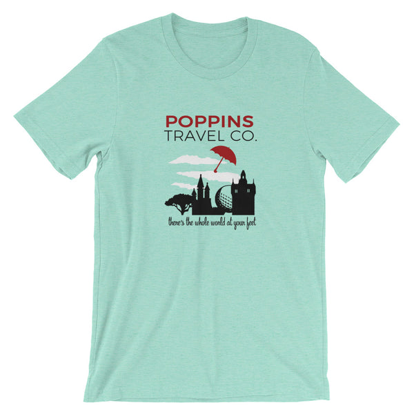 Mary Poppins Travel Co., Red Umbrella Unisex T-Shirt