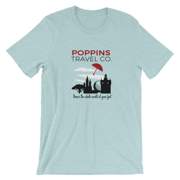 Mary Poppins Travel Co., Red Umbrella Unisex T-Shirt