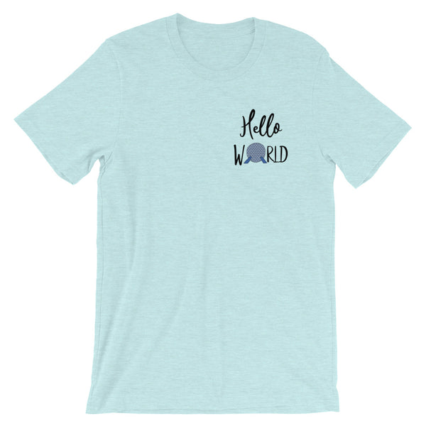 Epcot World Showcase Hello World Spaceship Earth Front and Back design Short-Sleeve Unisex T-Shirt