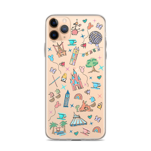 Walt Disney World iPhone Disney Parks Icons Florida Disney iPhone Case