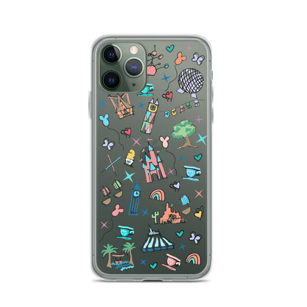 Walt Disney World iPhone Disney Parks Icons Florida Disney iPhone Case